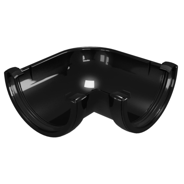 Ъгъл за улук Devorex, PVC система CLASSIC 120, 90°, RAL 9017