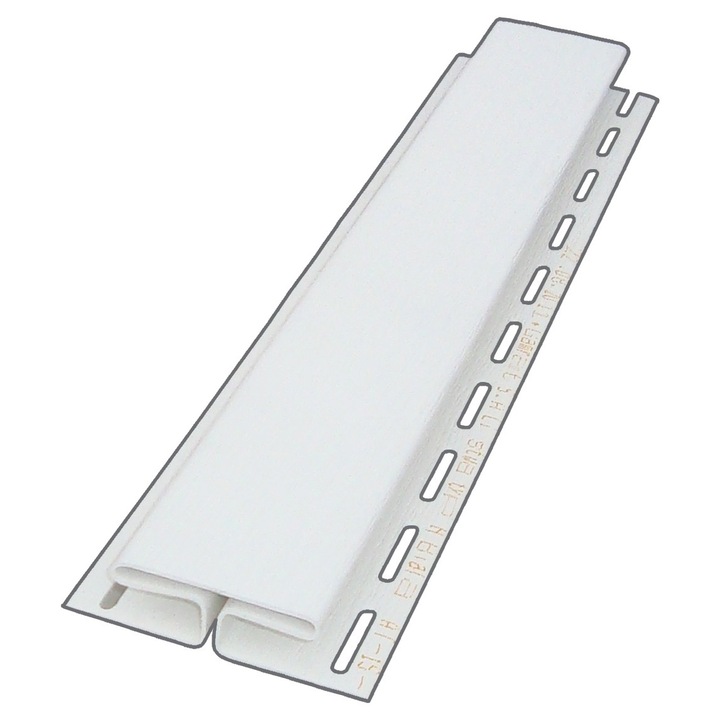 "H" Профил Devorex, Обшивки за стрехи SOFFIT, 3м, Бял