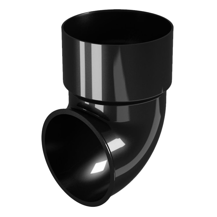 Завършващо коляно Devorex, PVC система CLASSIC 120, Ø80, RAL 9017