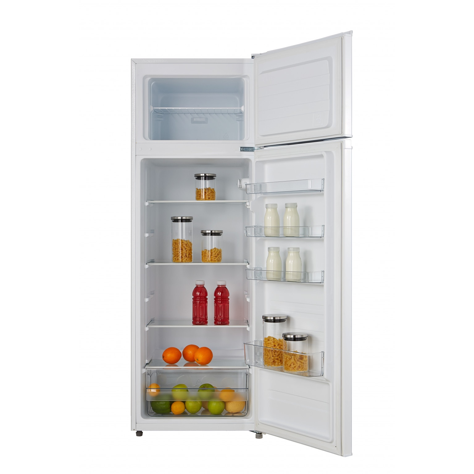 Frigider cu 2 usi Arielli ARD-312FNE, Racire statica, Congelator 4 ****, Usi reversibile, H 159 cm, 235 l, Clasa E, Alb