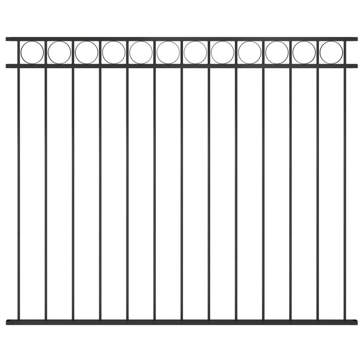 Panou de gard vidaXL, negru, 1,7 x 1,5 m, otel 7.4 kg 146319
