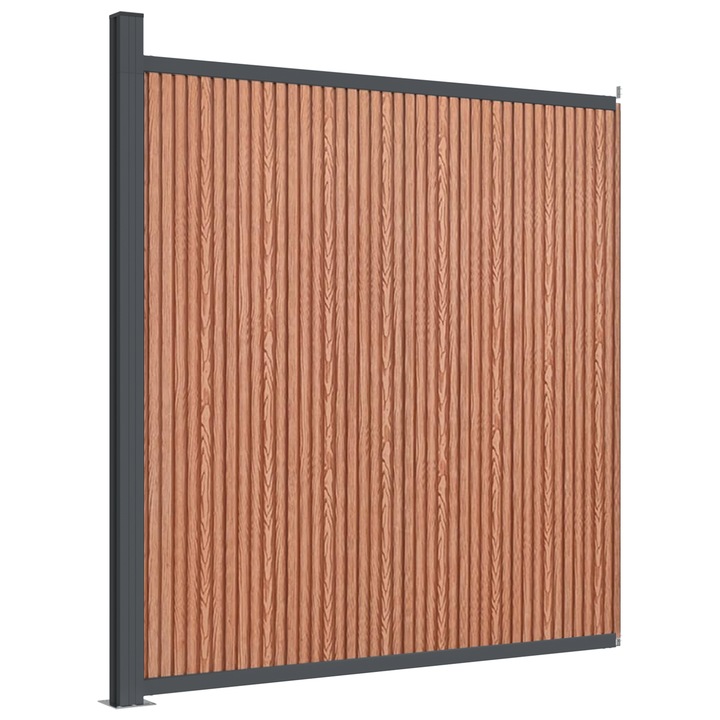Panouri de gard vidaXL, maro, 173x186 cm, WPC 26 kg 4003982