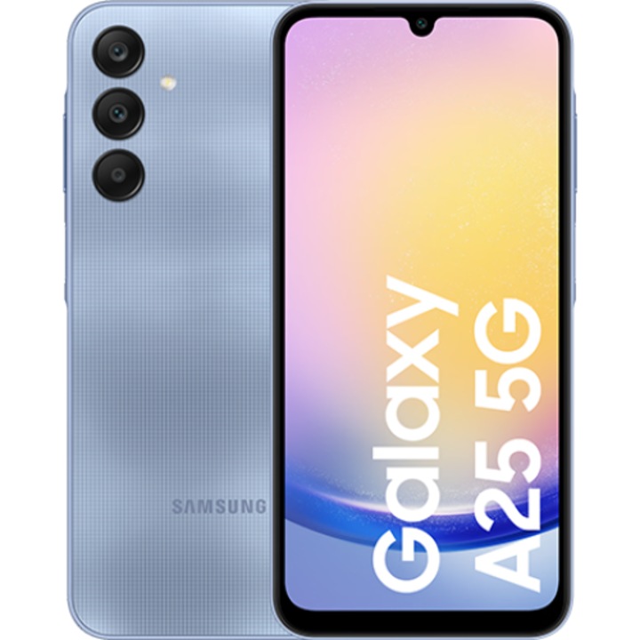 Telefon Mobil Samsung Galaxy A25 5G, Dual SIM, 128GB, 8GB RAM, 5G, Albastru
