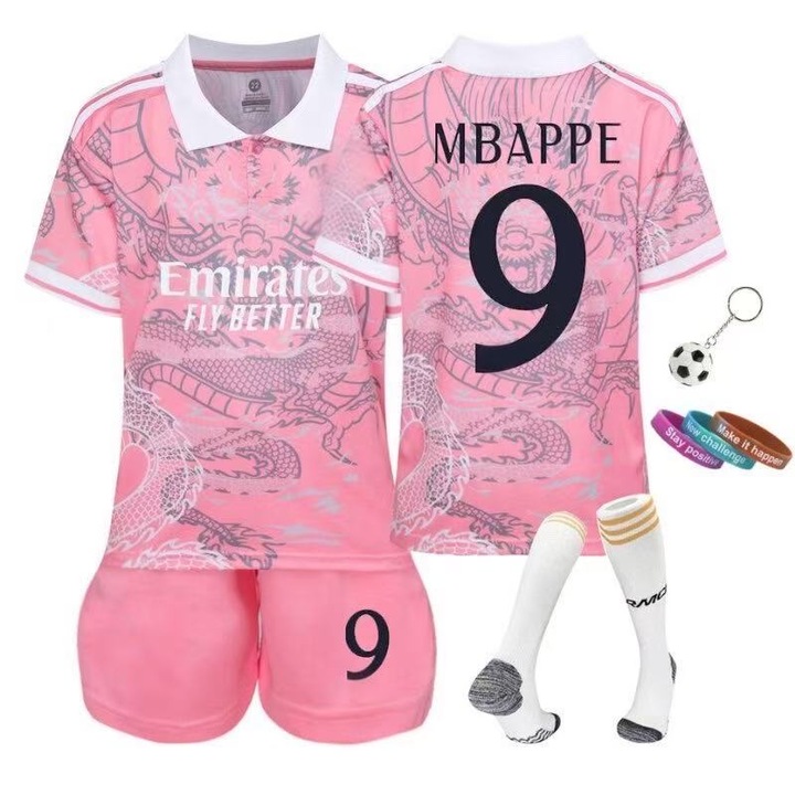 Echipament sportiv copii Mbappe, MzcrJosv ®, Poliester, Roz