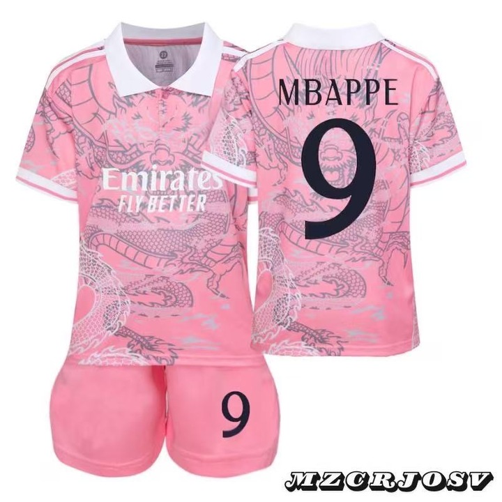 Echipament sportiv copii Mbappe, MzcrJosv ®, Poliester, Alb