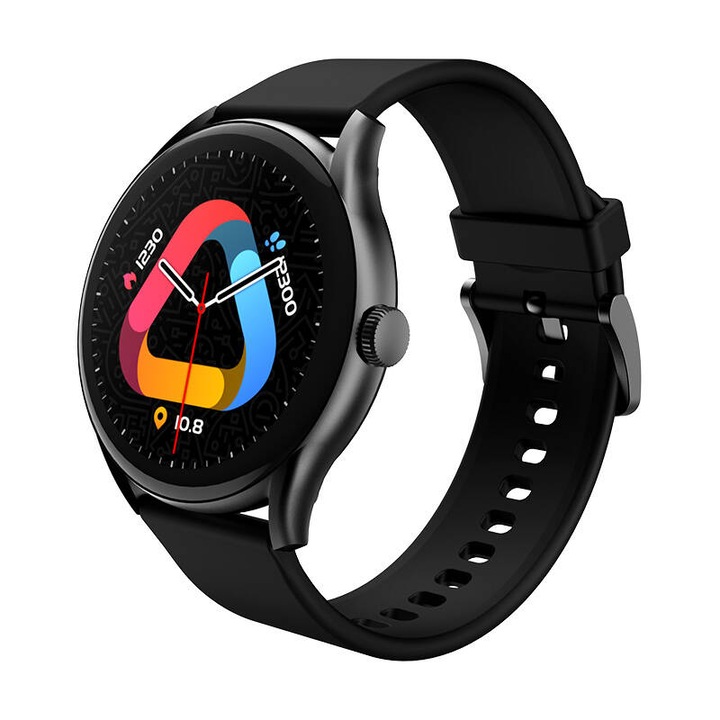 Смарт часовник QCY Watch GT, AMOLED, IPX8, Bluetooth, Черен