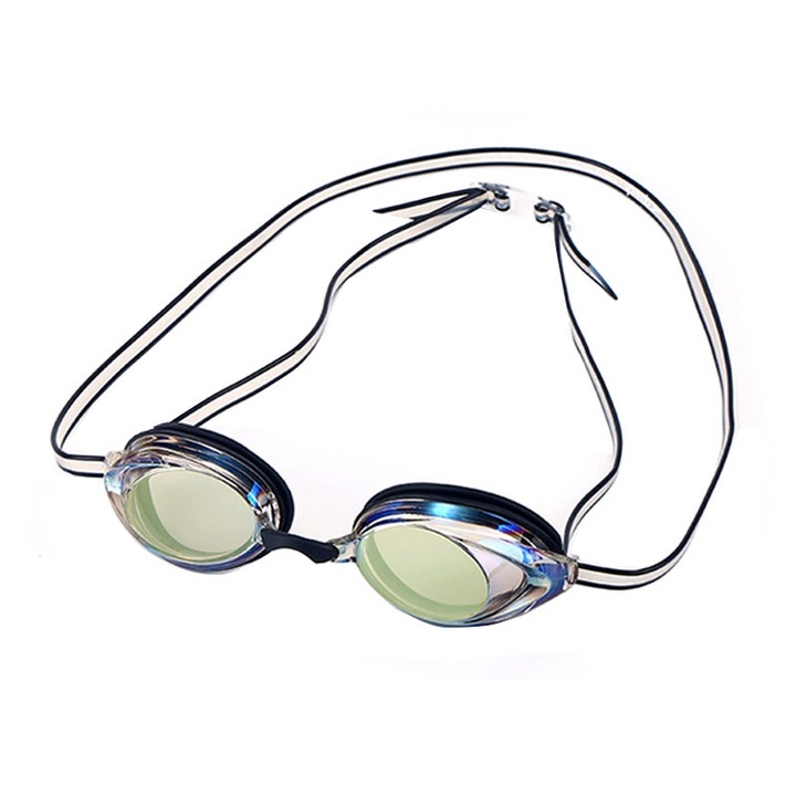 Ochelari de inot pentru adulti, NAXSIR, din policarbonat/silicon, rezistenta apa, anti-aburire, protectie UV, marime reglabila, pentru profesionisti si amatori, negru, alb