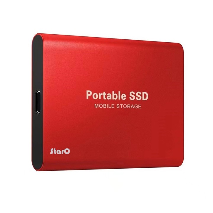 Хард диск, Външен, 8t до 500 MB/s, SC0530, съвместим с Windows PC, настолни компютри, лаптопи и камери, червен