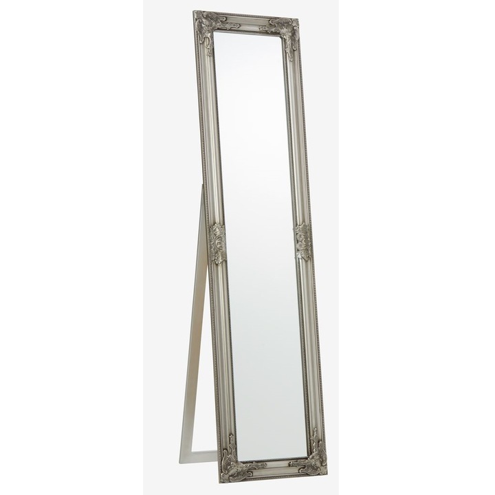 Oglinda decorativa de podea cu picior (suport) Vintage - Argintie 160 cm x 40 cm