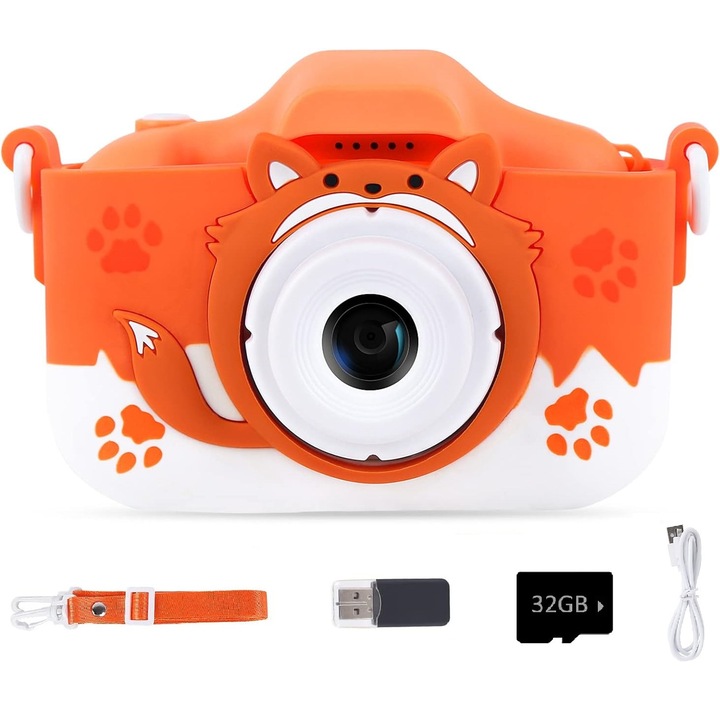 Детска камера 32GB SD карта 1080P HD 20MP 2.0 инча 400mAh Excitat 3+ години оранжево