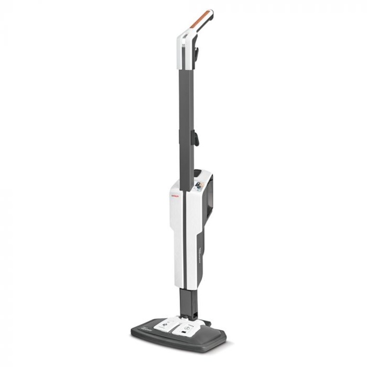 Mop cu Abur Polti Vaporetto SV660_Style 2 in 1, 1500 W, Abur Reglabil, Maner Pluta, 19 Accesorii, Autonomie Nelimitata, Alb/Gri