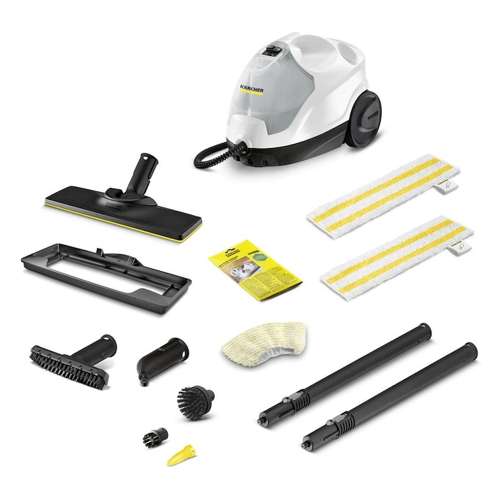 Парочистачка Karcher Steam Cleaner SC 4 EasyFix Plus 1.512-640.0, 2000 W, 3.5 bar, Резервоар 0.8 l Бял/Черен