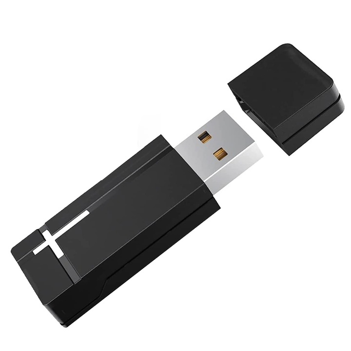 Xbox ONE PC vezeték nélküli vezérlőadapter, SINBINTA, kompatibilis Xbox One / One S / One X / Elite 1 / Elite 2, System win7 win8 win10, USB interfész, alacsony késleltetés, 2.4G, hordozható, ABS, 1.8x0.8x5cm, fekete