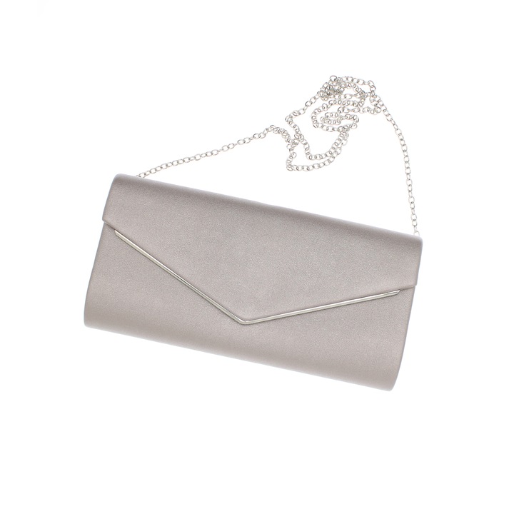 Geanta plic, de dama, din material sintetic, ButicCochet, 26x13x5 cm, Bej inchis - GND671