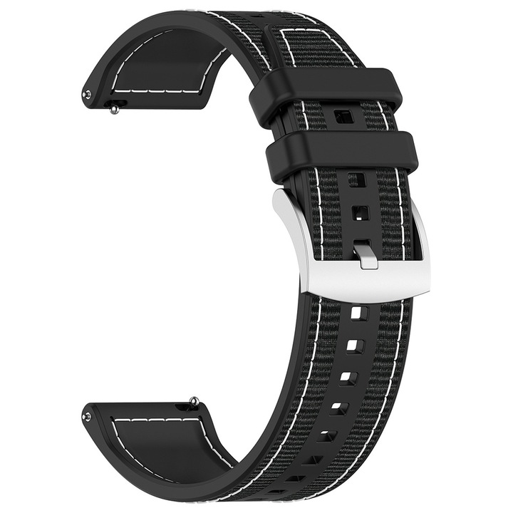 Techsuit W051 Okosóra szíj, Huawei Watch GT 2 46 mm/GT 2 Pro/GT 3 Pro 46 mm/Ultimate készülékhez, Xiaomi Watch S1, fekete