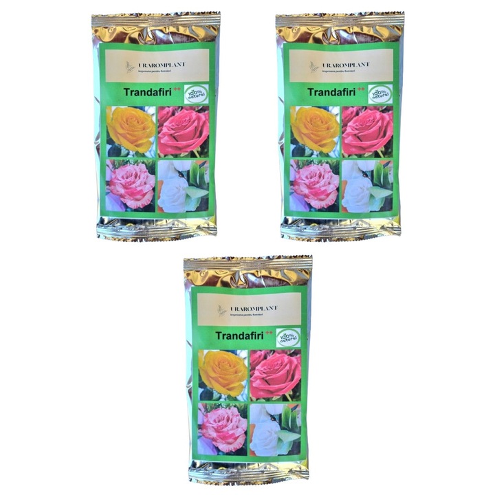 Trandafiri, Bio, natural, repelent, organic 100%, Trandafiri ++ cu ingrasamant, 153g, 3 buc