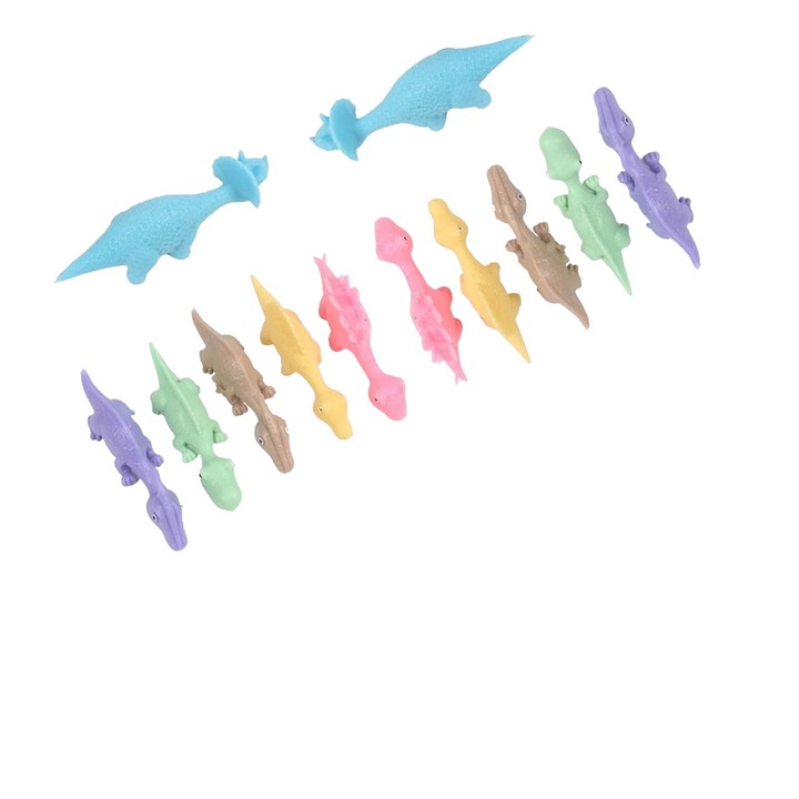 Set 12 dinozauri zburatori, Prastie pentru degete, multicolor