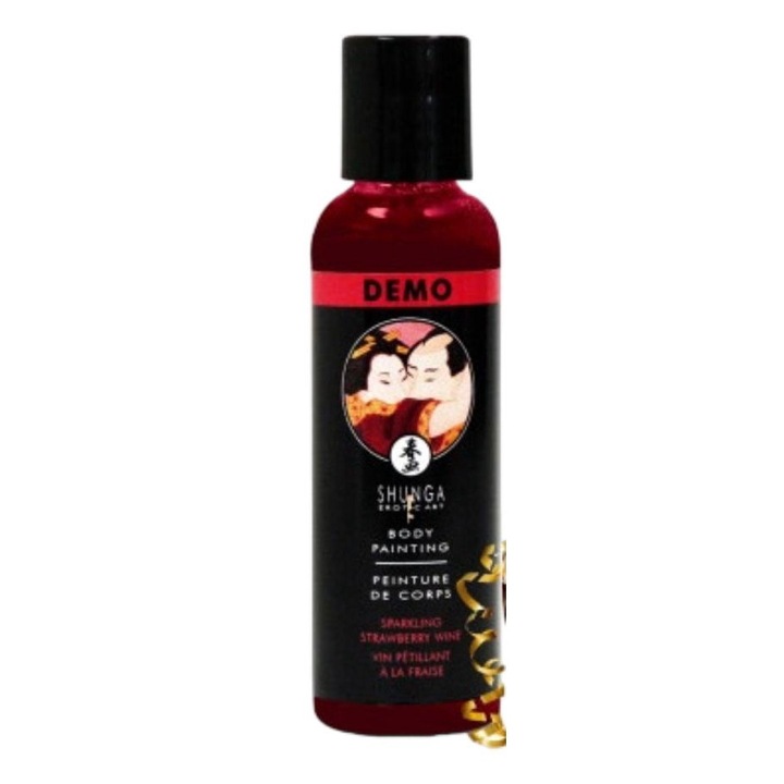Vopsea de corp comestibila Shunga, gust capsuni, 60ml
