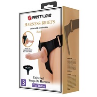 Set Strap-on Pretty Love Kevin, Realistic cu Orificii, Reglabil S-XL, 19x3.7cm