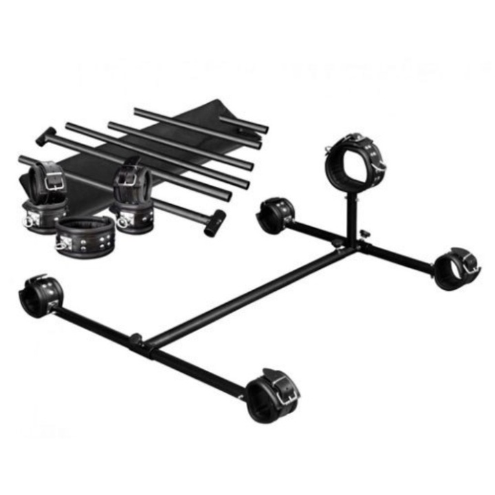 Set bondage, Kiotos, piele naturala/metal, negru