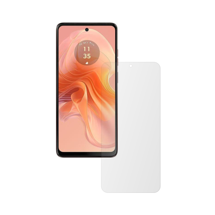 Комплект от 2x iSkinz протектор за екран за Motorola Moto G04s - пълно изрязване, невидим Skinz HD, ултра-прозрачен силикон с пълно покритие, залепващ и гъвкав