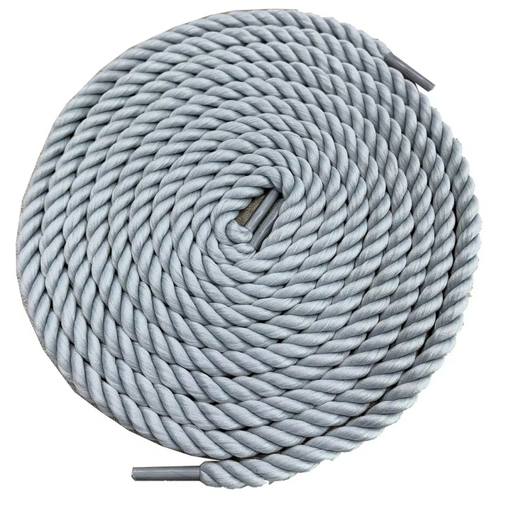 2 db-os kötélfűző szett - sodrott pamutkötél, 125 cm, szürke