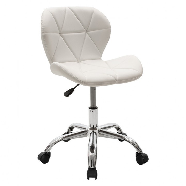 Scaun birou ergonomic Alb-Gri, piele ecologică