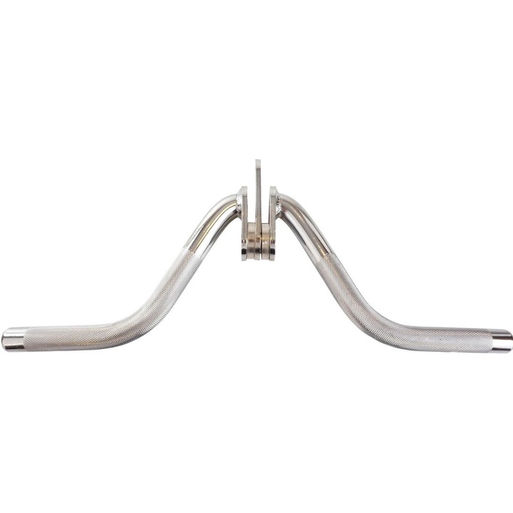 Maner triceps curl grip, rotativ, suprafata de prindere zimtata, otel, cromat, ScSPORTS®