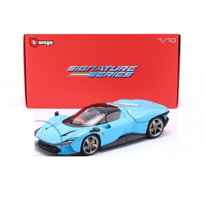 Macheta Ferrari Daytona SP3 bleu - 1/18 Bburago Signature - eMAG.ro