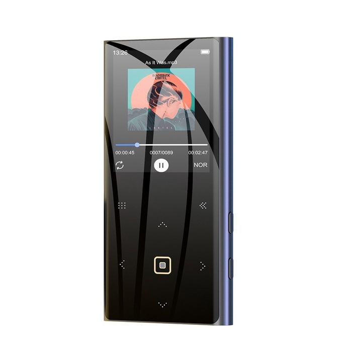 Hordozható MP3 lejátszó LUKETO®, érintőképernyővel, HiFi, 2,4 hüvelykes kijelző, 32 GB memória és 32 GB SD kártya, Bluetooth, naptár, e-könyv, hangrögzítés, fényképek, FM rádió, 128 GB-ig támogat, fekete