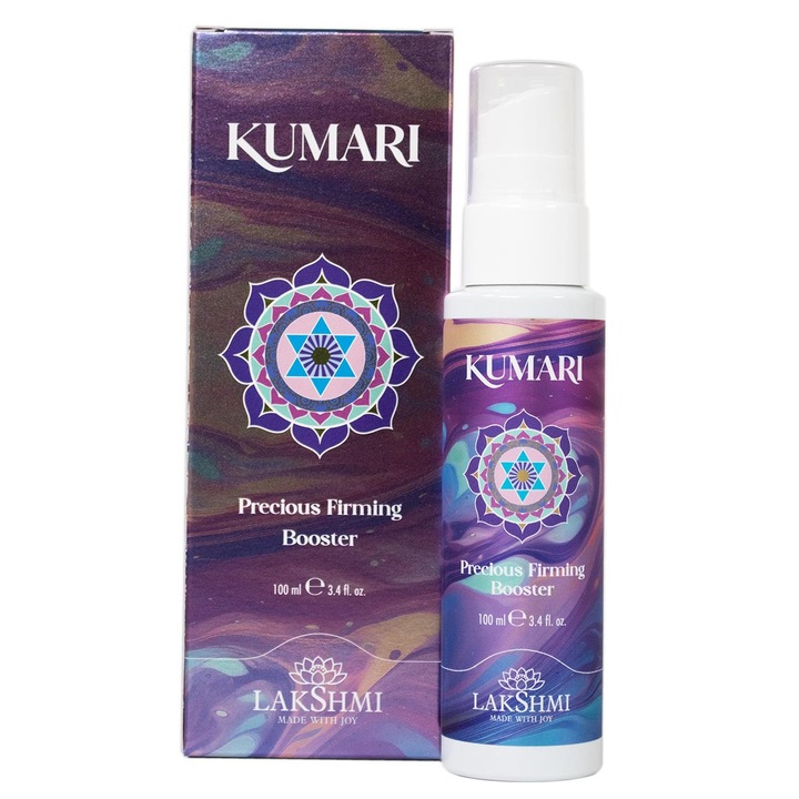 Ser fermitate sani si corp Lakshmi Kumari Precious Firming Booster cu aloe, efect lifting si tonifiere, pentru piele lasata, bio-organic, 100 ml