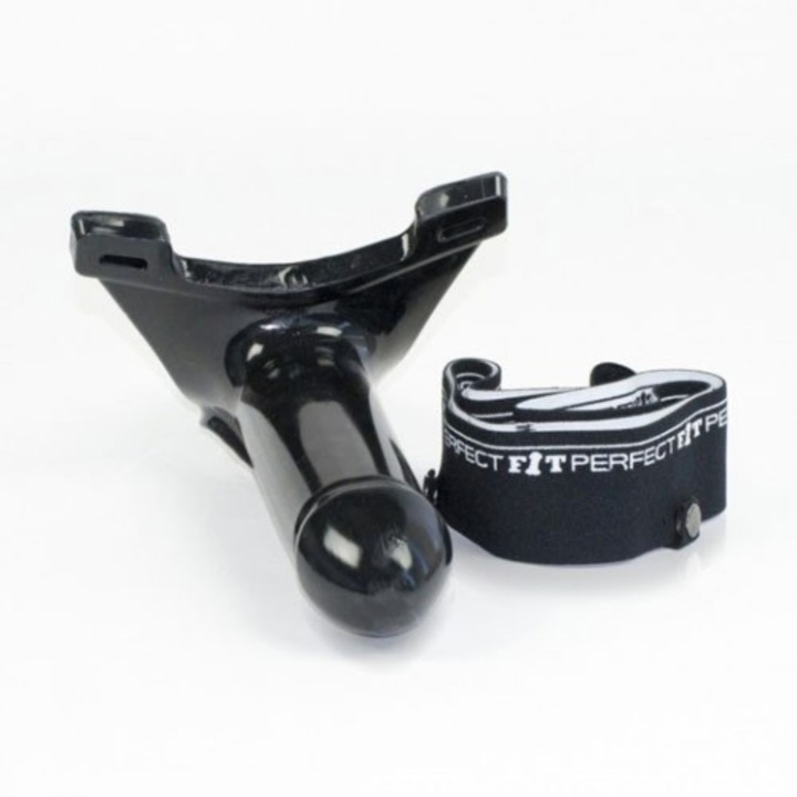 Колан Perfect Fit Armor Knight Strap on, ергономичен удължител, черен, M/L