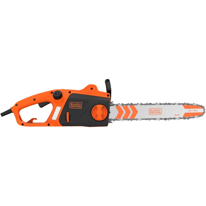 Drujba electrica (fierastrau) cu lant Black & Decker BECS2040-QS, putere 2000 W, lama 40 cm, viteza lant 12.5 m/s, sistem ungere lant automat, intindere lant fara unelte