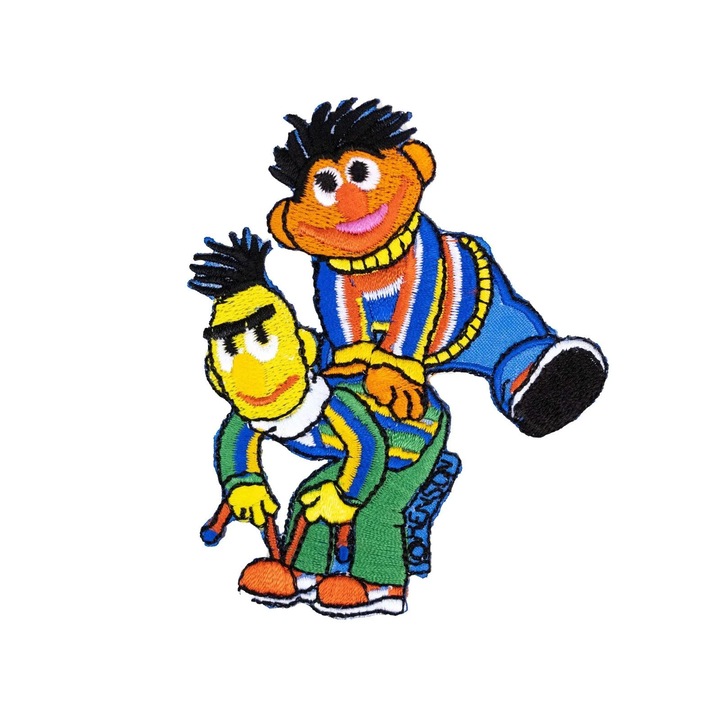 Petic textil brodat Sesame Street Ernie and Bert 6.5x9 cm