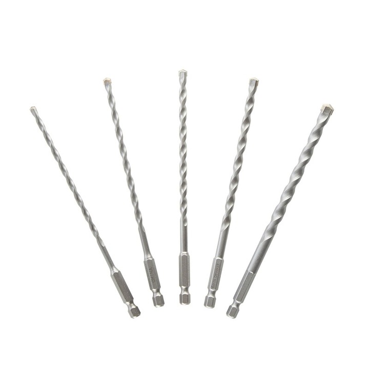 Set burghie pentru beton/zidarie Dewalt, hexagonal, 5-8mm, 5 bucati