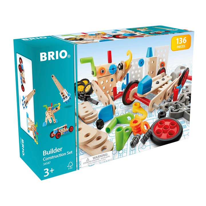 Комплект за игра Brio - Builder box, 136 части