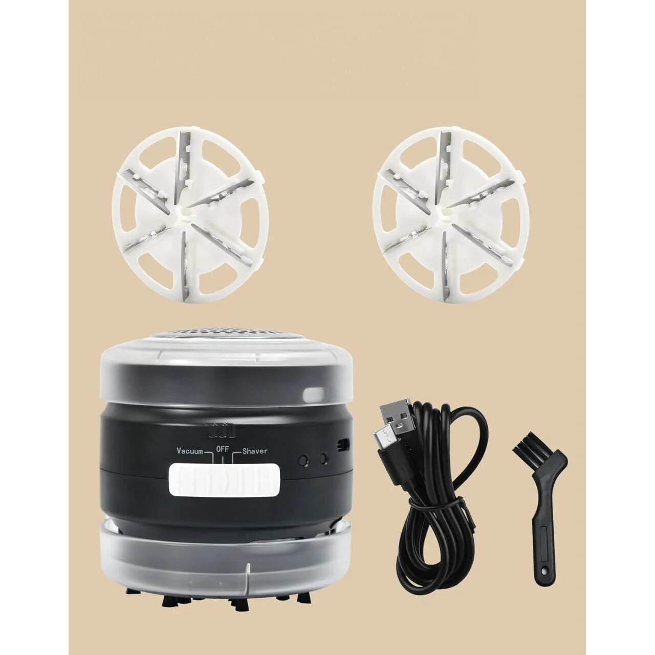 Aparat de curatat scame cu functie de aspirare Stn, ABS, negru, 220 V, 8,5 x 8,5 x 8,8 cm