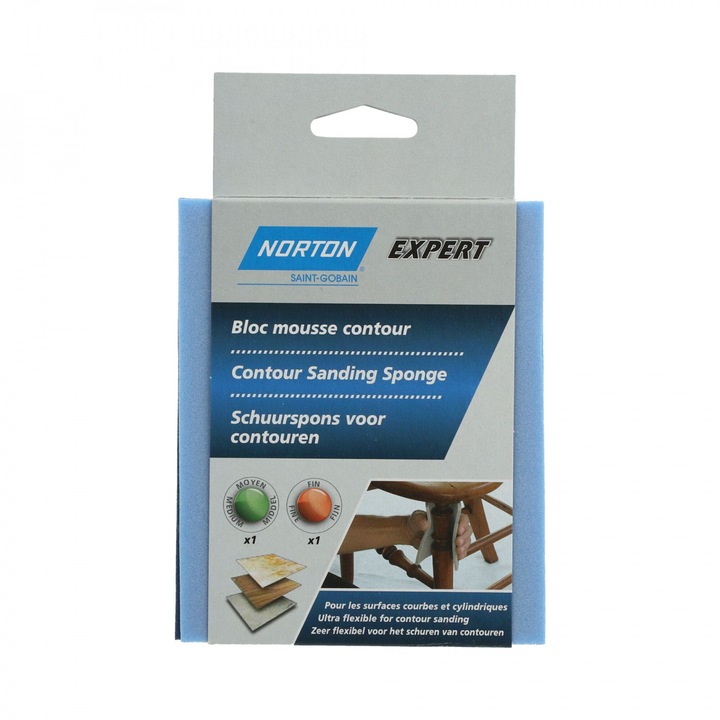 Expert egyoldalas csiszolószivacs 140x115x5mm P180/220, 2 db/csomag