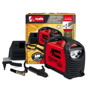 Invertor sudura 80A Telwin FORCE125, electrod 1.6-2.5mm, 3.7kg, cu accesorii Invertor sudura 80A Telwin FORCE125, electrod 1.6-2.5mm, 3.7kg, cu accesorii