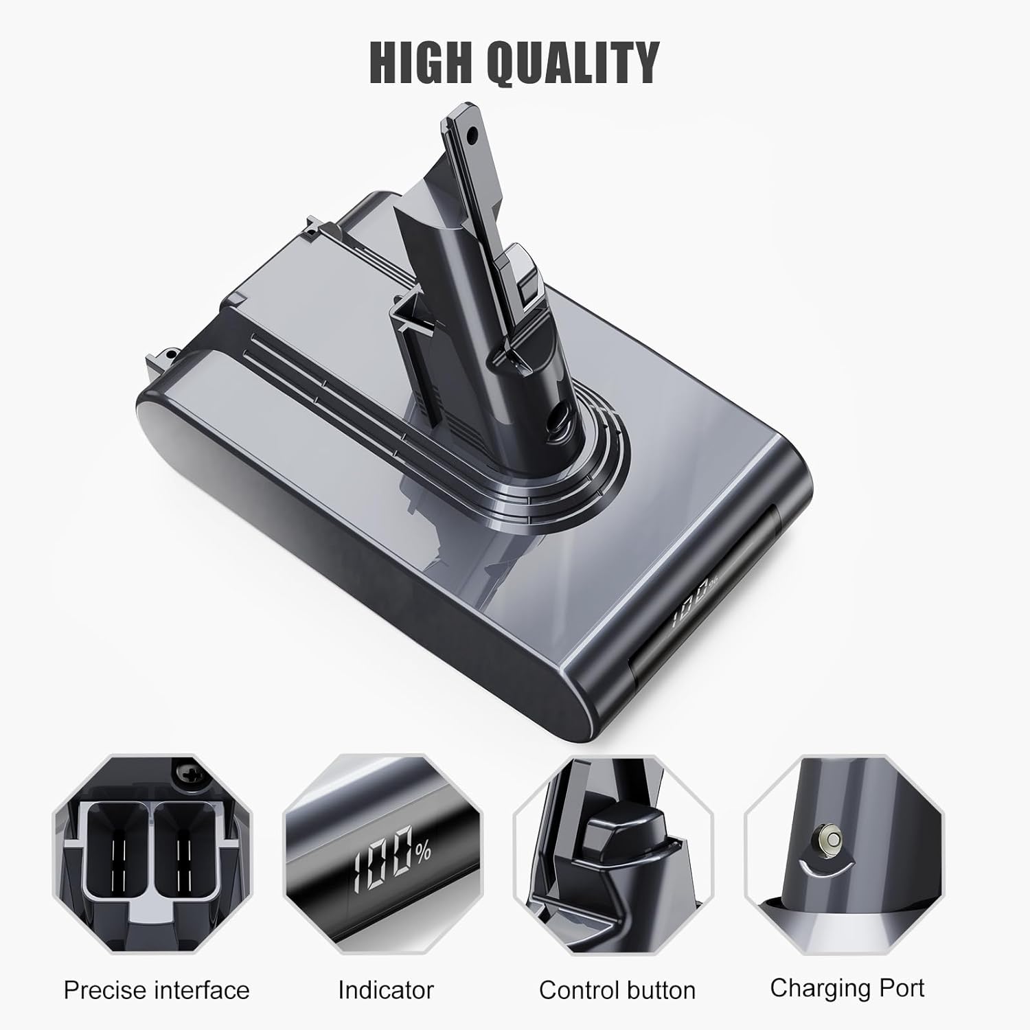 Acumulator 6000mAh pentru Dyson V7 SV11 cu display, baterie