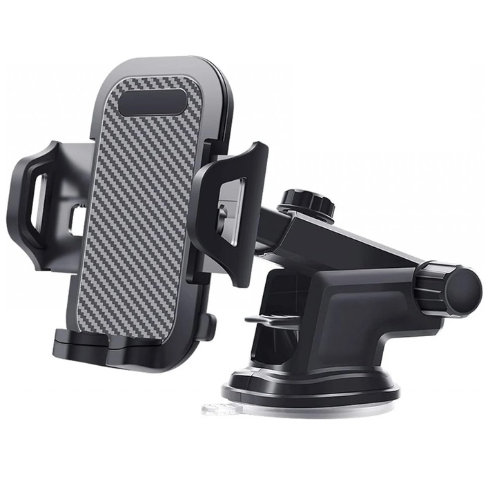 Поставка за телефон Caliyo за кола, ABS/PP/PVC, черна