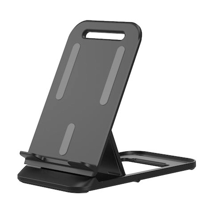 Stand pentru telefon FONIX, Pliabil, Unghi Ajustabil, Anti-alunecare, Portabil, Negru