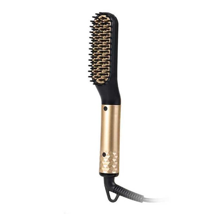 Perie electrica pentru barba, pieptene drept, temperatura reglabila, negru