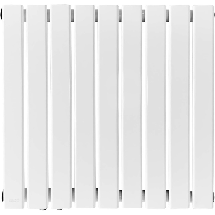 Calorifer de design orizontal, dublu strat, 600 x 614 x 69 mm, racord central, alb, de tip panou, Aquamarin