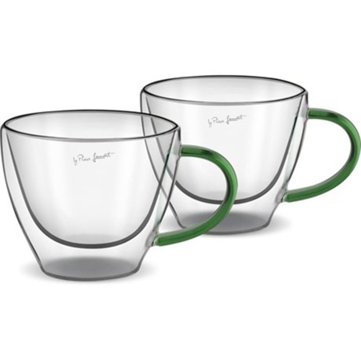 Set 2 cani Lamart Vaso, termorezistente, inaltime 7.5 cm, 190 ml, verde
