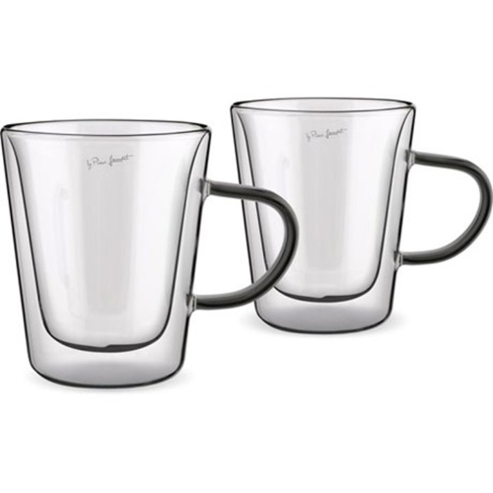 Комплект 2 чаши Lamart Vaso, Термоустойчиви, Височина 11 см, 300 мл, Черен