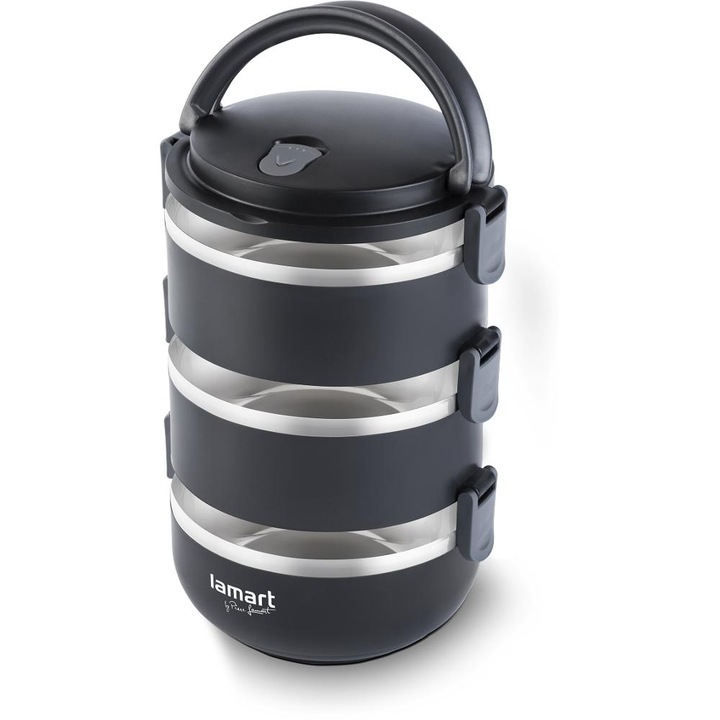 Caserola termica 3 compartimente Lamart Temp, 21 x 14.7 cm, 1.8 L