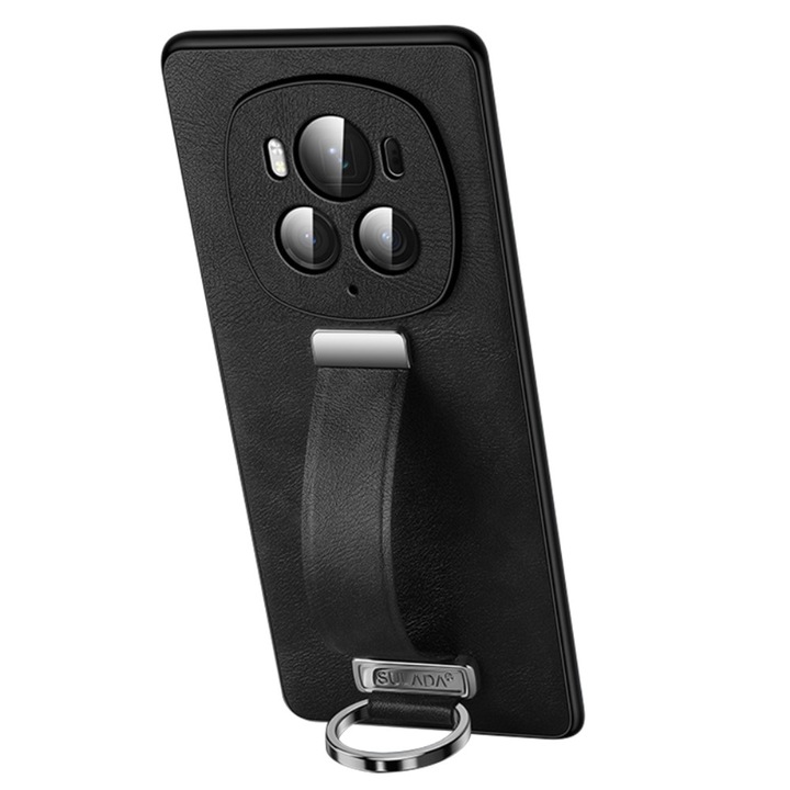 Husa SULADA Fashion Series pentru Honor Magic6 Pro 5G Kickstand, PC+TPU acoperita cu piele - Neagra