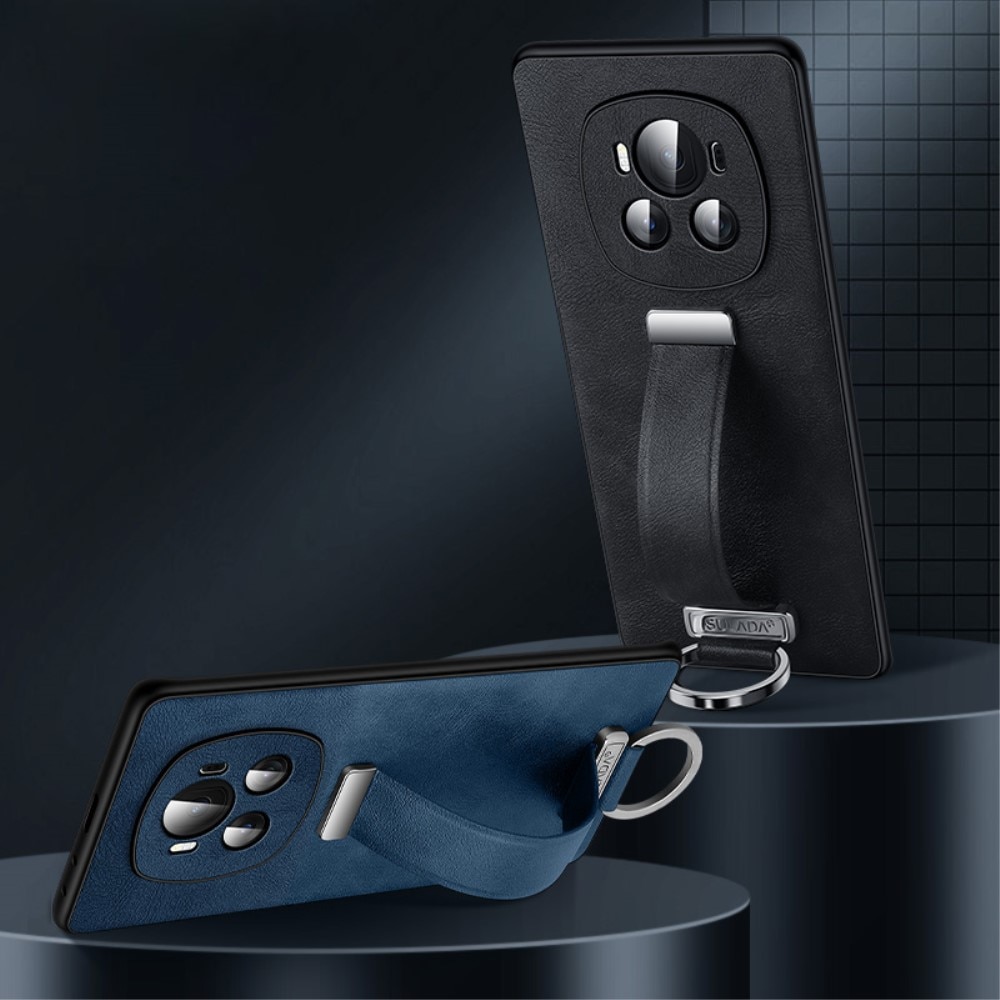 Husa SULADA Fashion Series pentru Honor Magic6 Pro 5G Kickstand, PC+TPU acoperita cu piele - Neagra