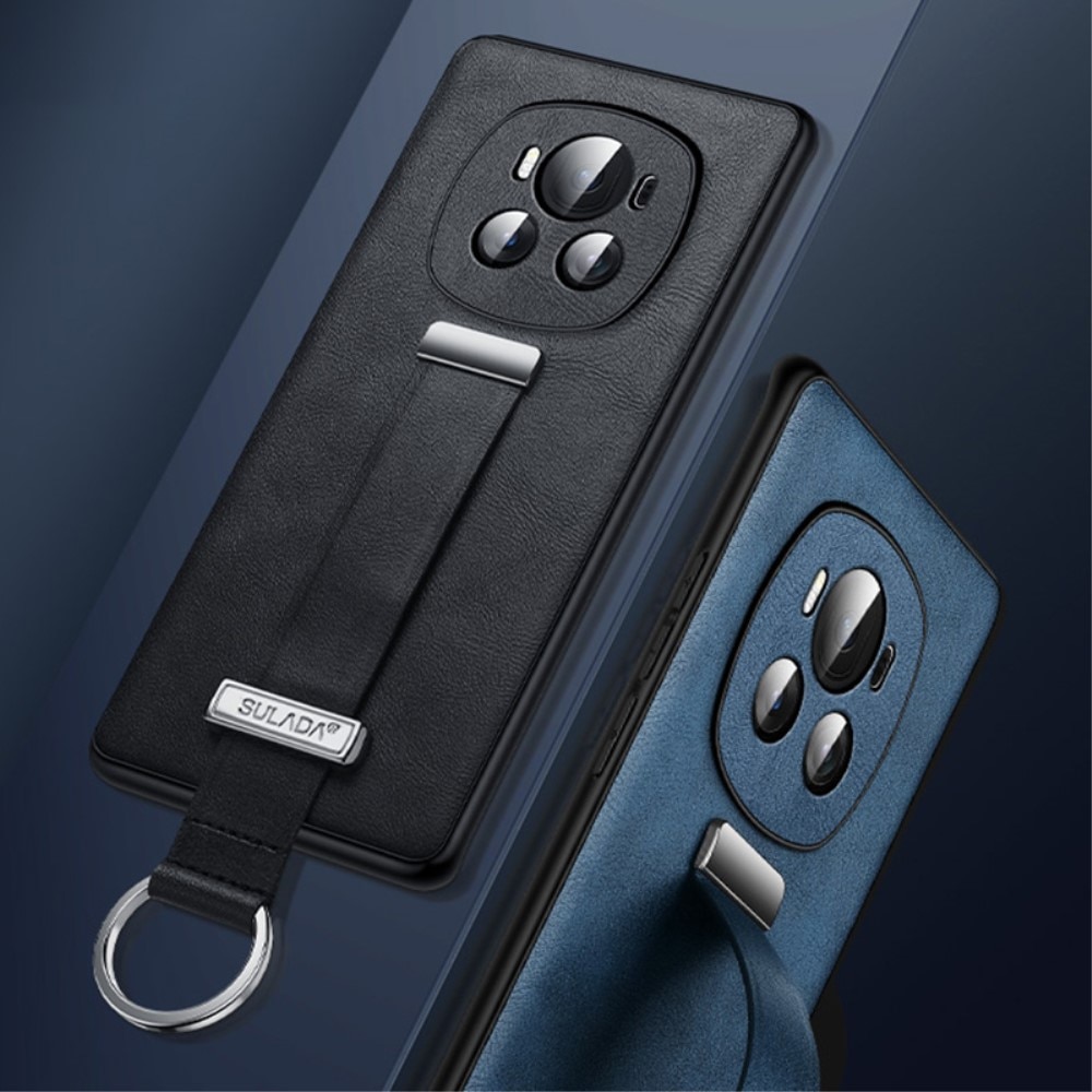 Husa SULADA Fashion Series pentru Honor Magic6 Pro 5G Kickstand, PC+TPU acoperita cu piele - Neagra